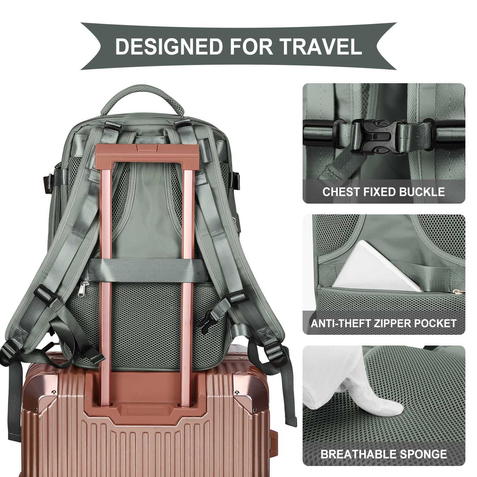 Carry on Backpack Large Travel Backpack for Women Men Airline Approved Gym Waterproof Business Luggage Laptop Daypack 240906