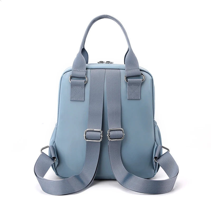 Womens Nylon Backpack Travel Solid Color Shoulder Bag High Quality School Bolsa Mochilans 240906