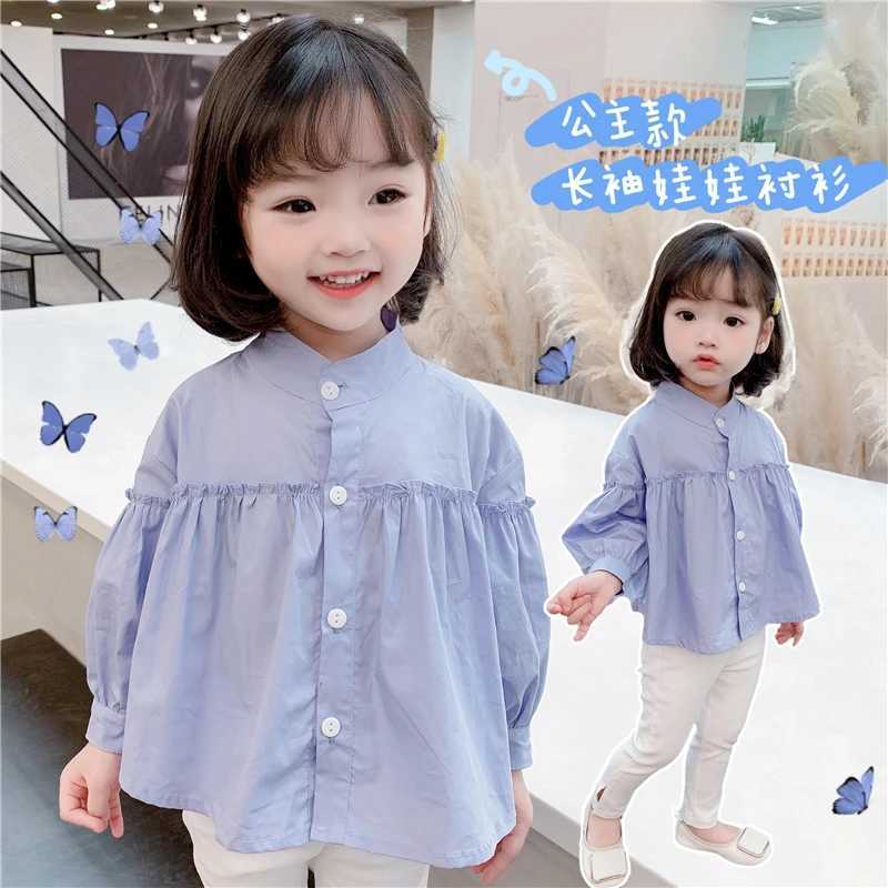 Girls Shirt Spring And Autumn Clothing Loose Style Children Travel Casual Base Shirt Kids Comfortable Cotton Thin Button Top Y240906