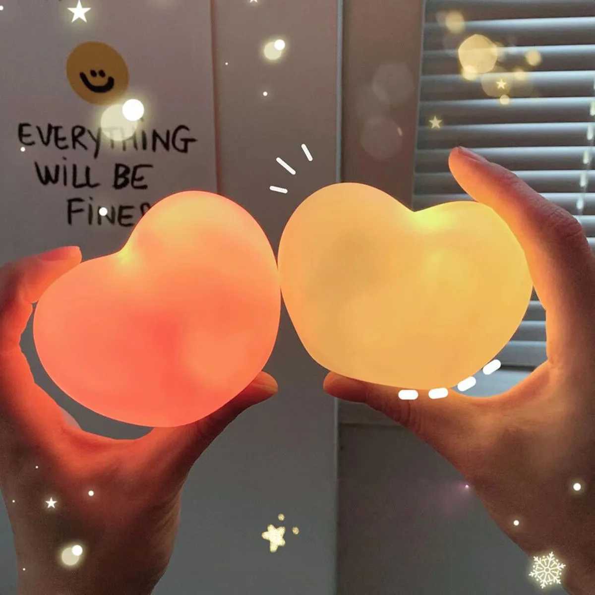 Love Night Light Atmosphere Light Girl Heart Bedside Bedroom Sleep Light Soft Night Light Desktop Decoration W240816