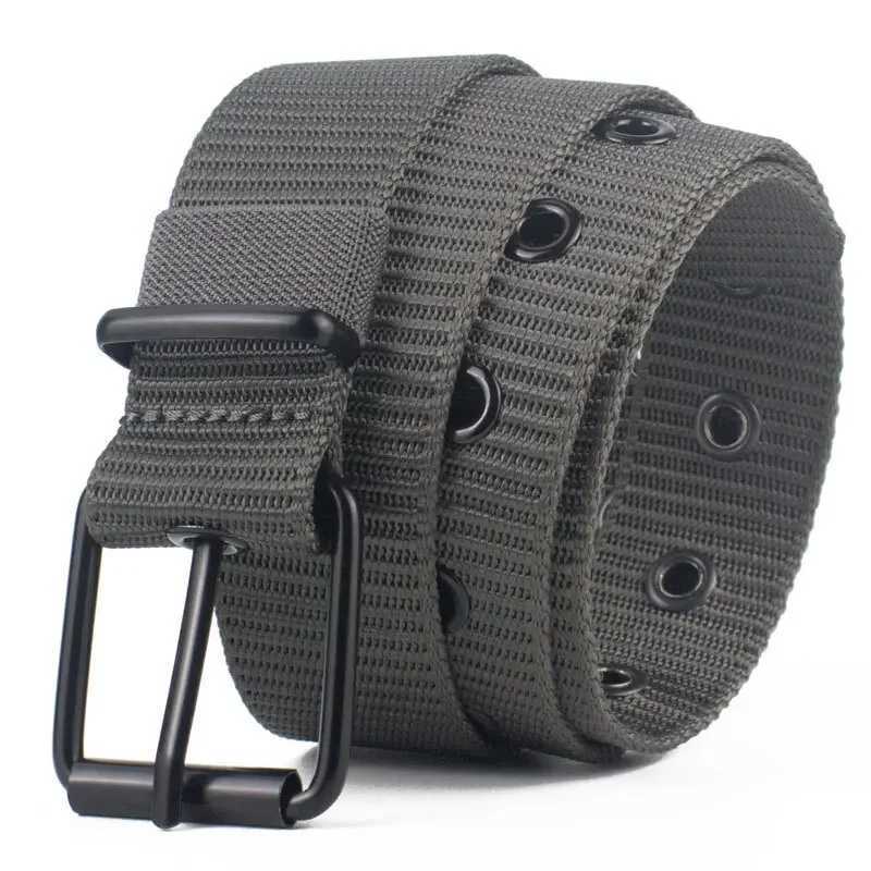Perforated canvas strap mens needle buckle strap Korean version student universal denim strap military training expansion W240905