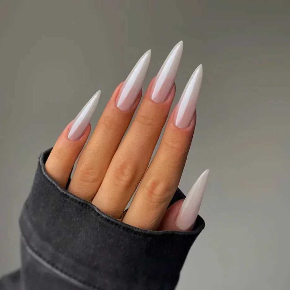 24 detachable long thin high-heeled fake nails almond fake nails fake nails with gradient design complete set of manipulation techniques W240905