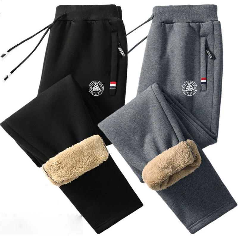 Men Outdoor Thicken Pants Leisure Warm Cotton Trouser Winter Pant High Quality Gym Sweatpant Drawstring Trouser 240904