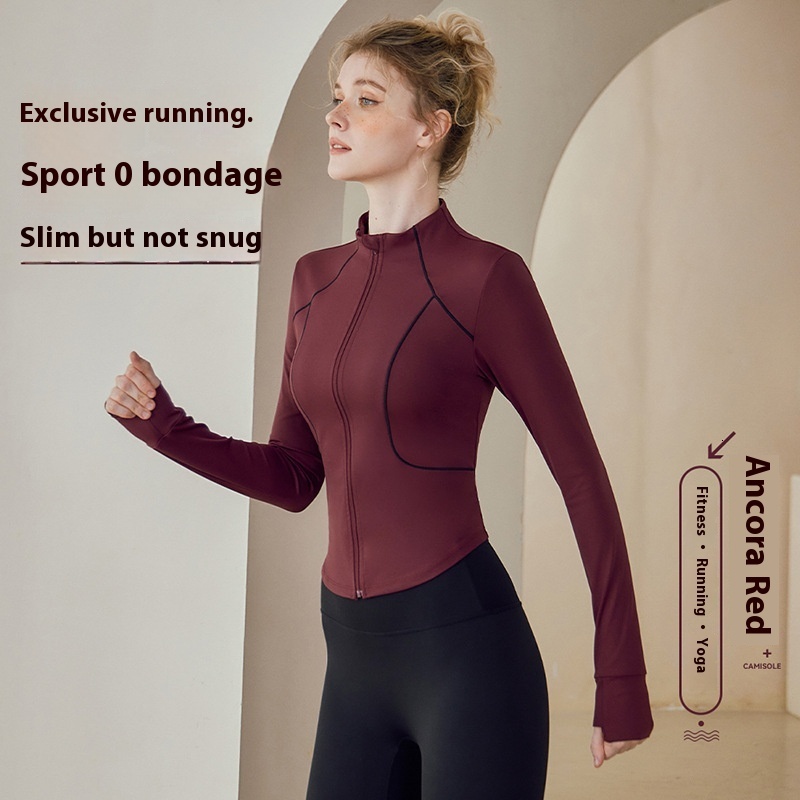 Yoga jacket women's new slim fit, breathable sports cycg suit, outdoor running design, long sleeved fiess suit