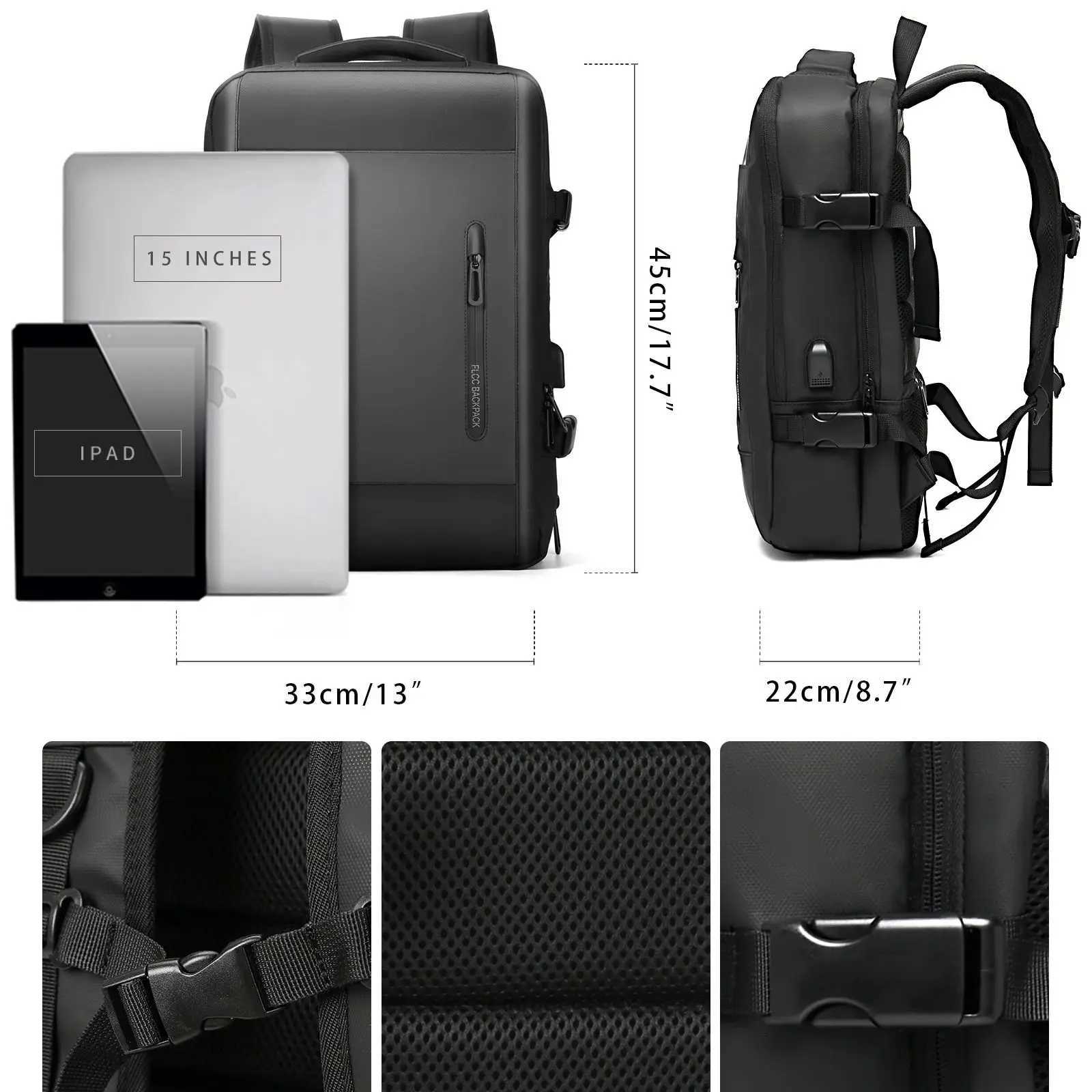 Men Travel Backpack Airplane Cabin Easyjet 45x36x20 Large Capacity Multifunctional Suitcase Usb Charging Laptop Bagpack 240906