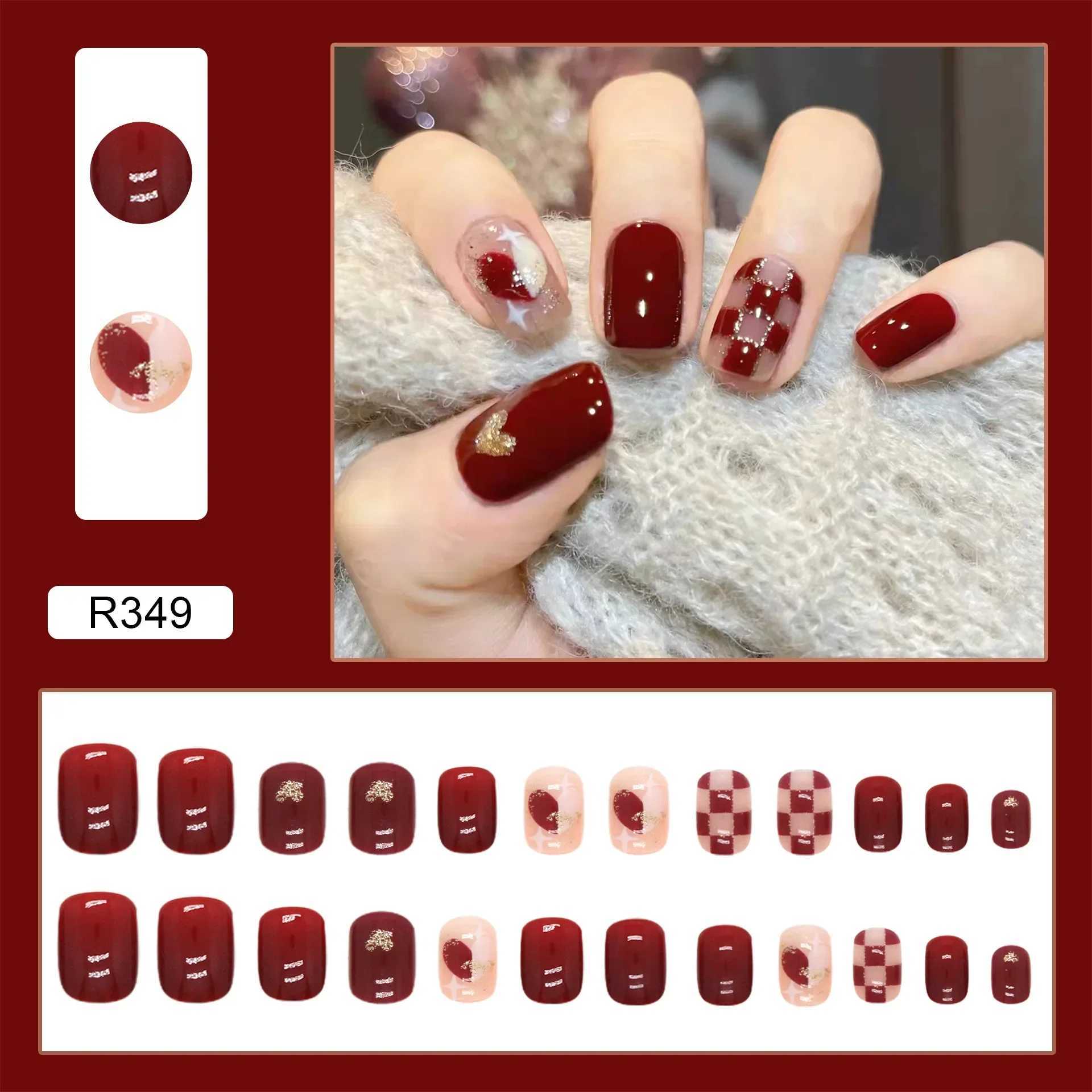 Heallor Cute and Childlike Wearable Pink Press Fake Nail Tip with Glue Fake Nail Design Butterfly Cute Girl Fake Nail W240905