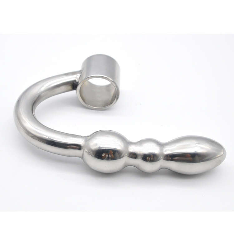 Men's metal anal plug, stainless steel anal hook, chastity lock, chastity lock, adult product A348