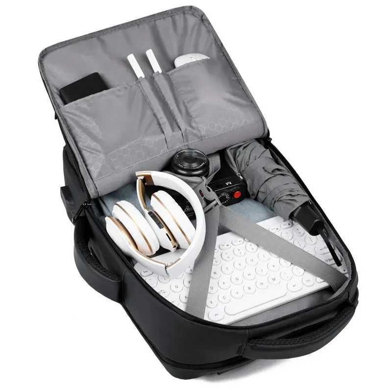 Men Large Capacity Backpack Usb Charging Male Laptop Bagpack Waterproof Business Travel Back Pack Luggage Bag Mochila 240906