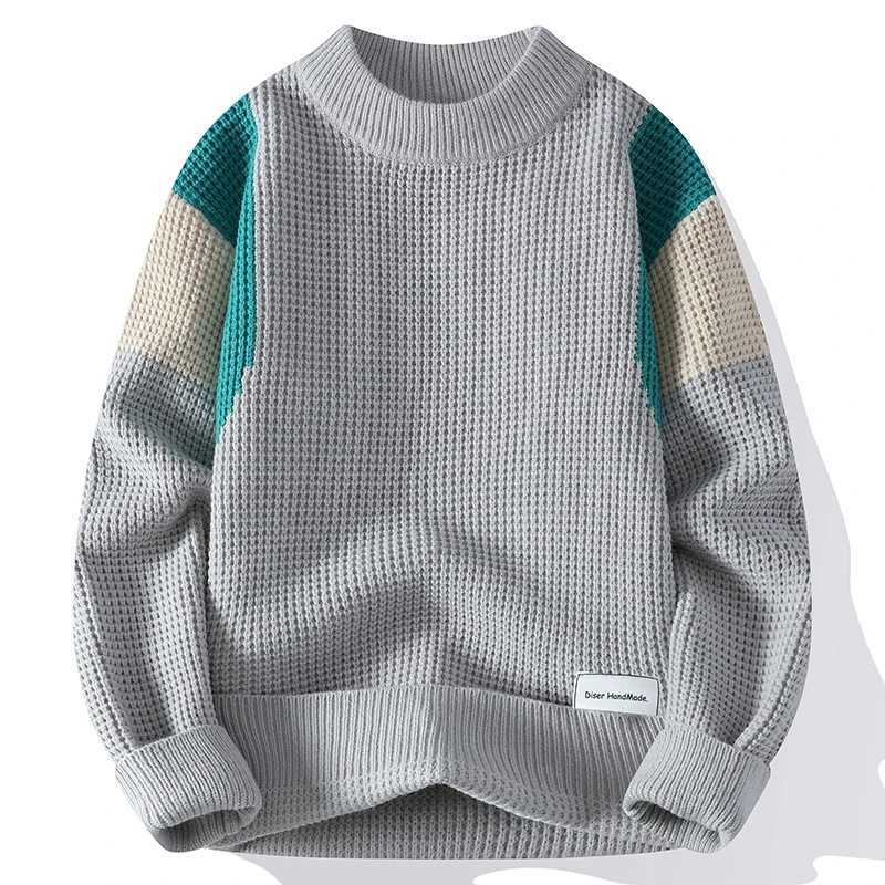 Autumn and Winter New Casual Gentleman Fashion Business Korean Version Slim Trend Comfortable Solid Color Mens Crewneck Sweater Y240906