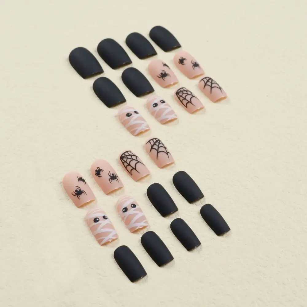 French fake nails handmade Halloween cartoon fake Neil funny pumpkin detachable press machine W240905