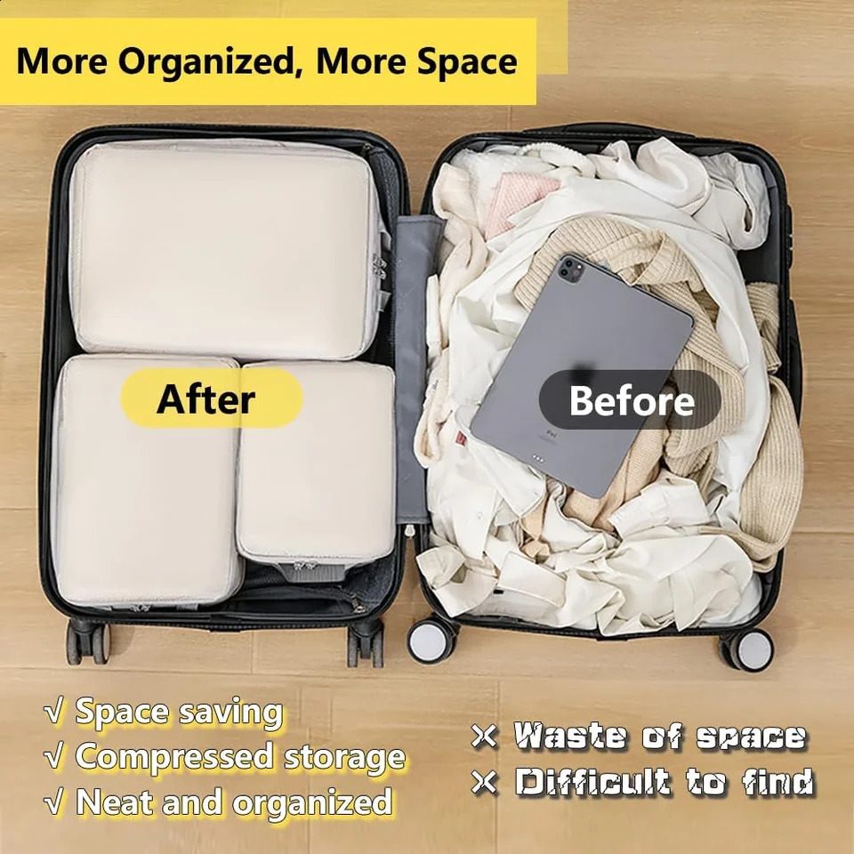 4 sets of packaging cubes for travel compression Ultralight 240906