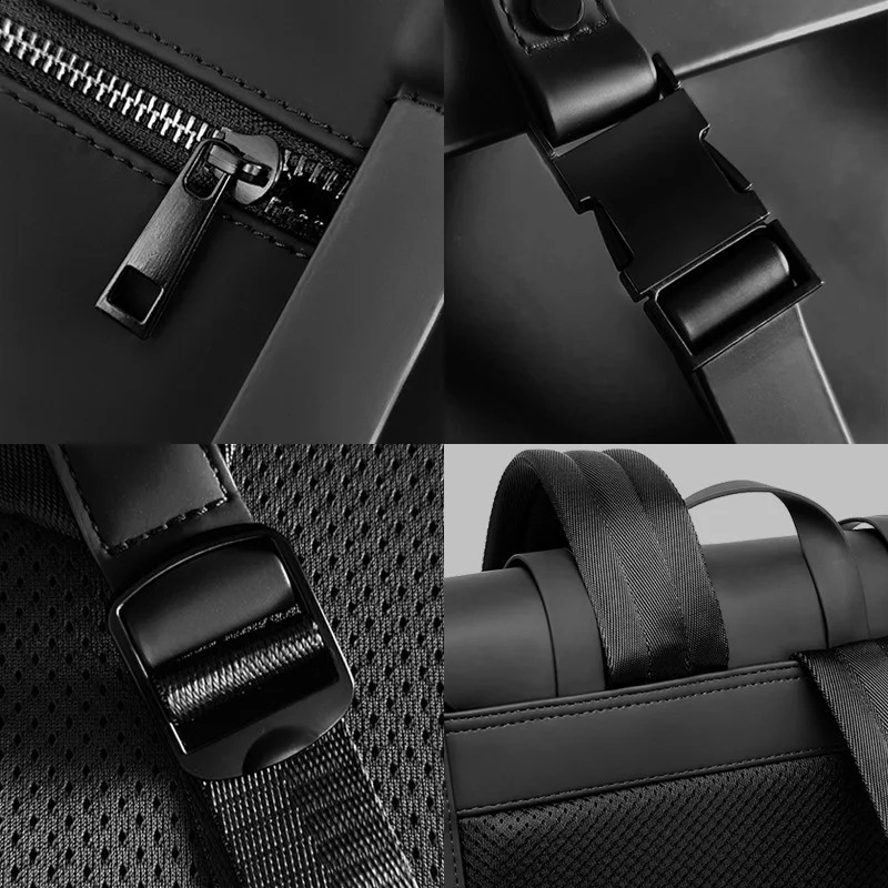 Mens fashion backpack simple business travel texture large capacity flip cover lightweight and fashionable 240906