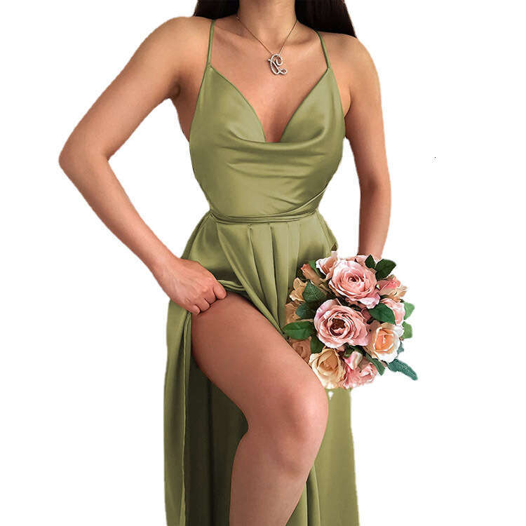 Fashion 2023 new sexy solid color backless hooded collar A-list suspender dress for women