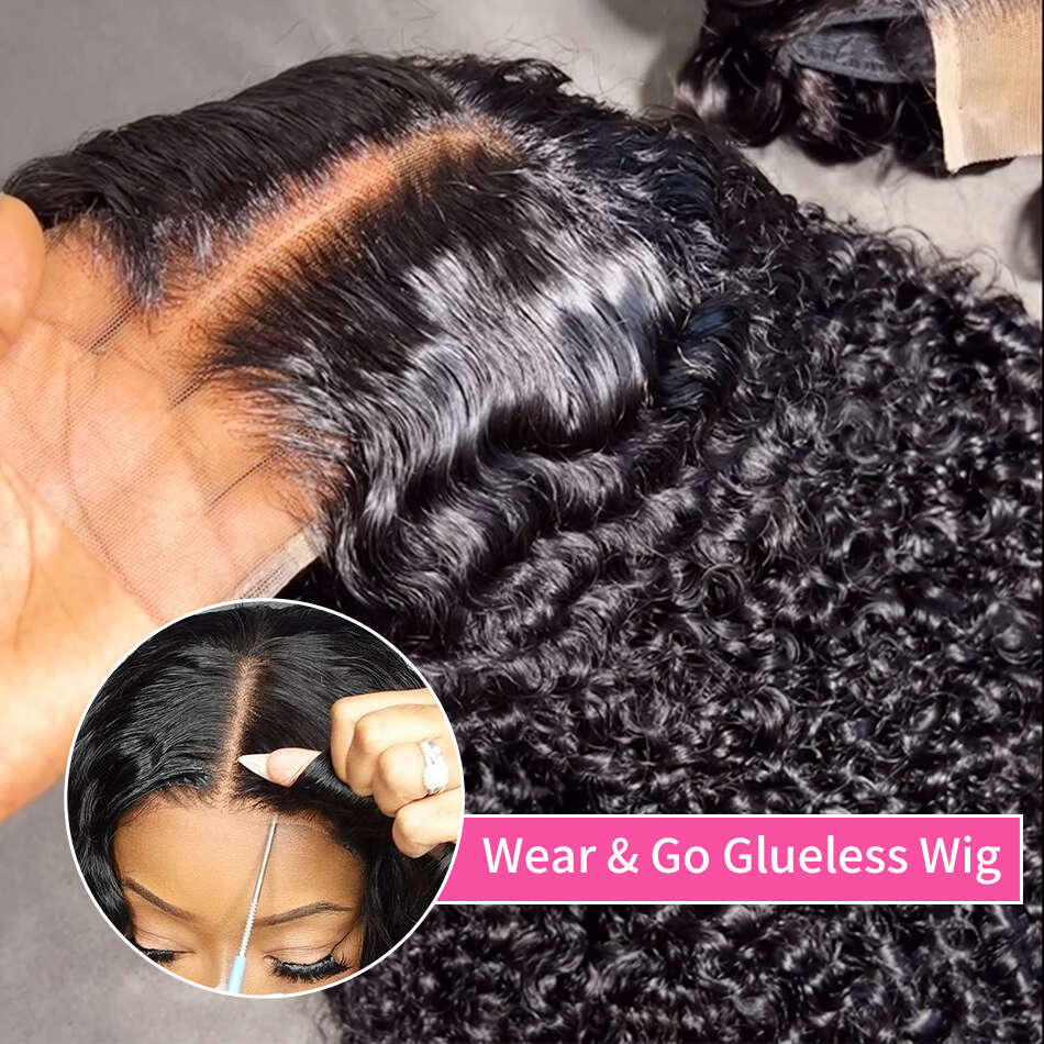 250 Density Brazilian Loose Deep Wave 5X5 Glueless Closure Ready To Wear Human Hair Wig Preplucked Curly Pre Cut HD Lace Wigs