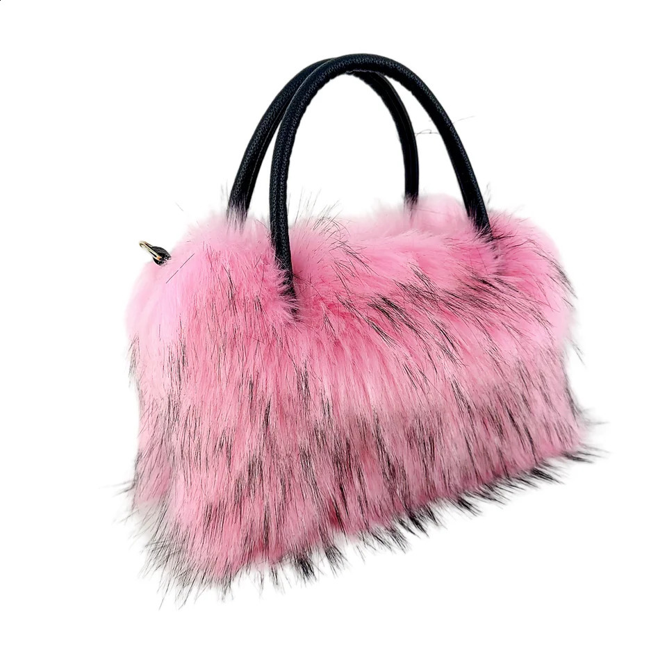 Womens fur large capacity commuting bag threedimensional fashionable cross body shoulder 240906