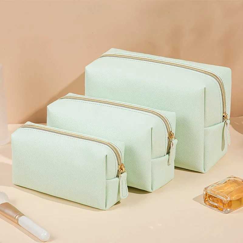 2024 New Womens Makeup Bag Solid Color Korean Makeup Bag Waterproof Makeup Bag W240905