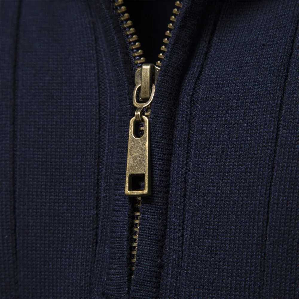 AIOPESON Mens Mock Neck Quarter Zipper Pullover Sweaters Warm Autumn Winter Casual Business Knit Sweater for Men Y240906
