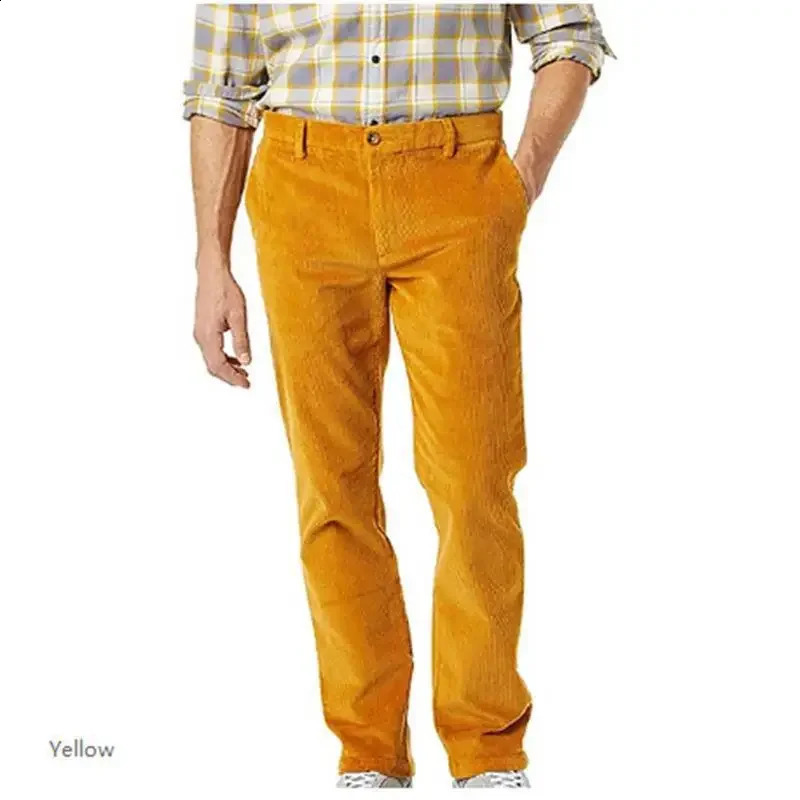 Mens AutumnWinter Corduroy Thick Pants Fashion Casual Straight Leg 240905