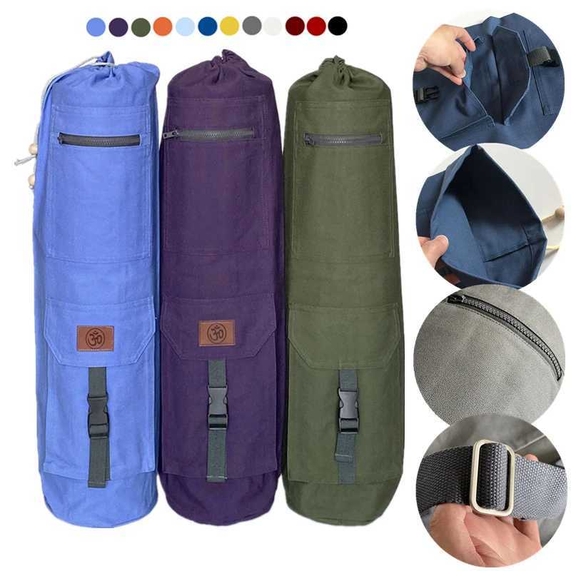 1 piece of cotton canvas yoga bag large capacity storage bag portable yoga mat bag W240906