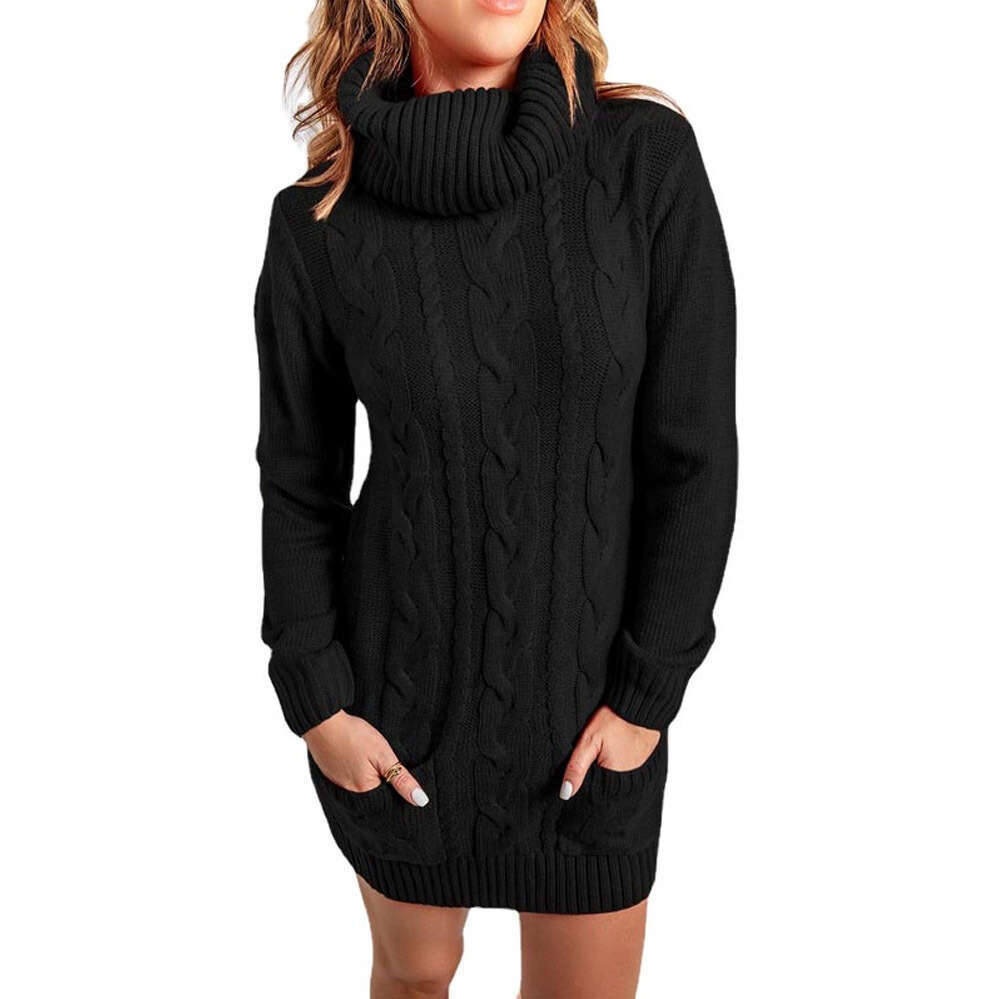 2022 Autumn/Winter New High Round Collar Knitted Dress Sweater