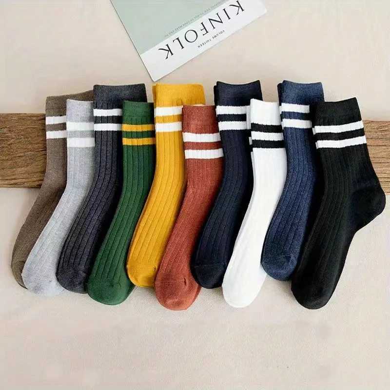 5 pairs of mens socks autumn and winter retro fun and fashionable sports socks sports trend socks W240905