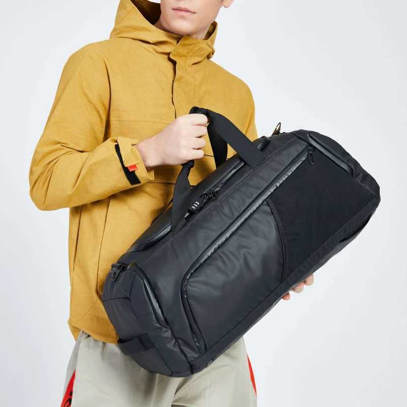Mens fitness bag large capacity training fitness exercise sports bag backpack dry and wet yoga bag business travel bag with shoe bag W240906