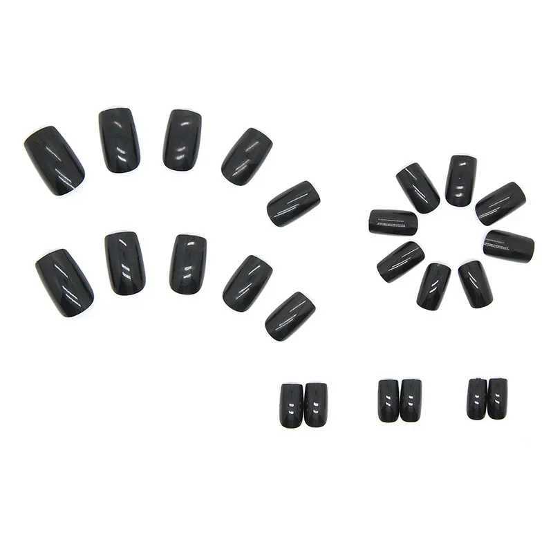 Sweet Cool Light Black Wearable Pink Pressing Fake Nail Tip with Adhesive Fake Nail Design Cute Girl Fake Nail W240905