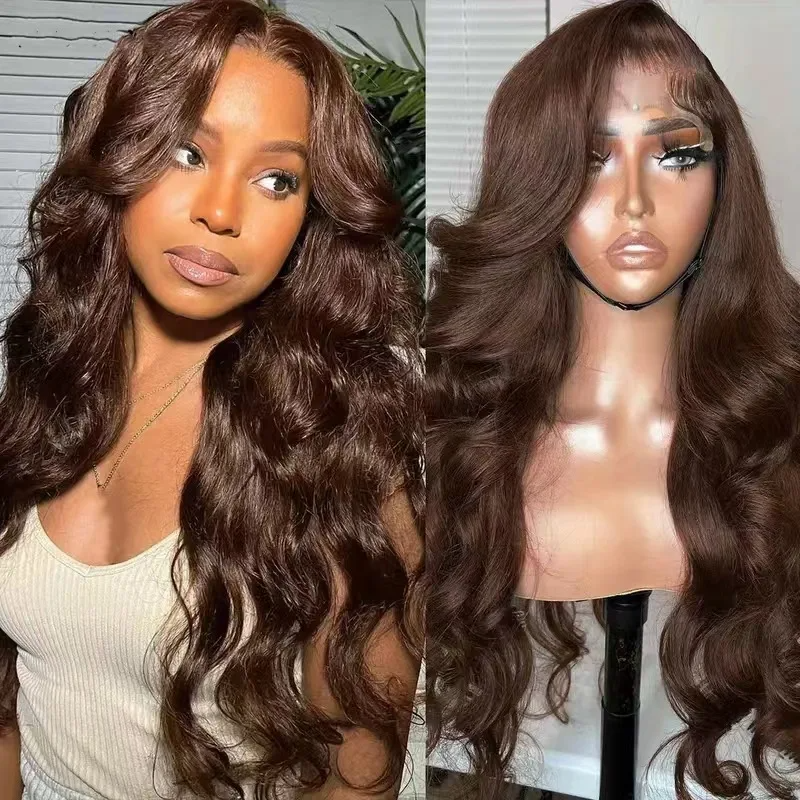 European and American wig female former lace long curly hair big wave brown synthetic wig role play