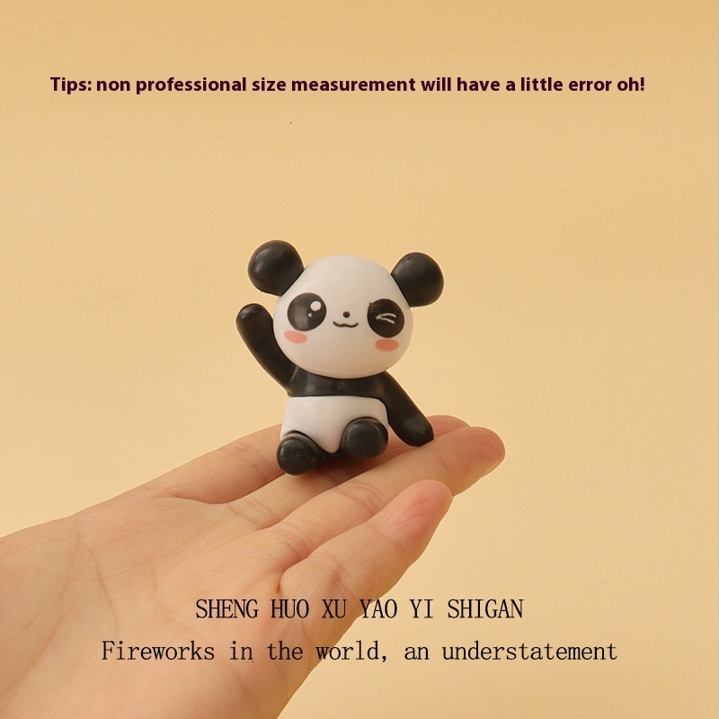 Cartoon mini cute funny panda playing basketball creative plastic crafts home decorations car ornaments