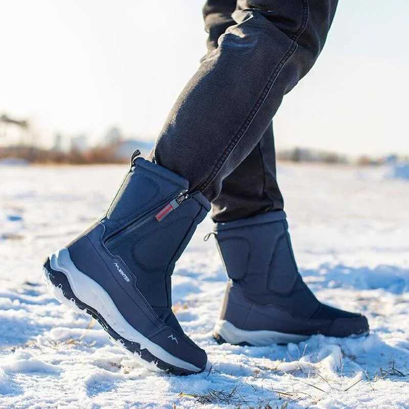 Winter Kids Hiking Boots Couple Snow Boots Plush Warm Cotton Shoes Side Zipper Outdoor Casual Parent-child Snowboots Size 32-45 M240906