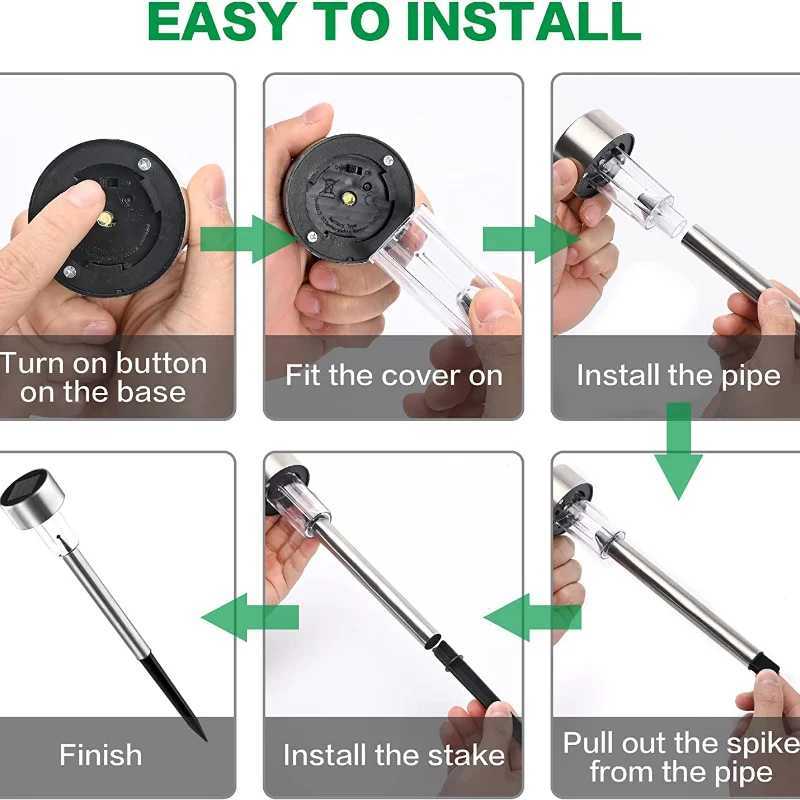 4Pack Solar Garden Light Outdoor Solar Powered Lamp Lantern Waterproof Landscape Lighting For Pathway Patio Yard Lawn Decoration Y240906