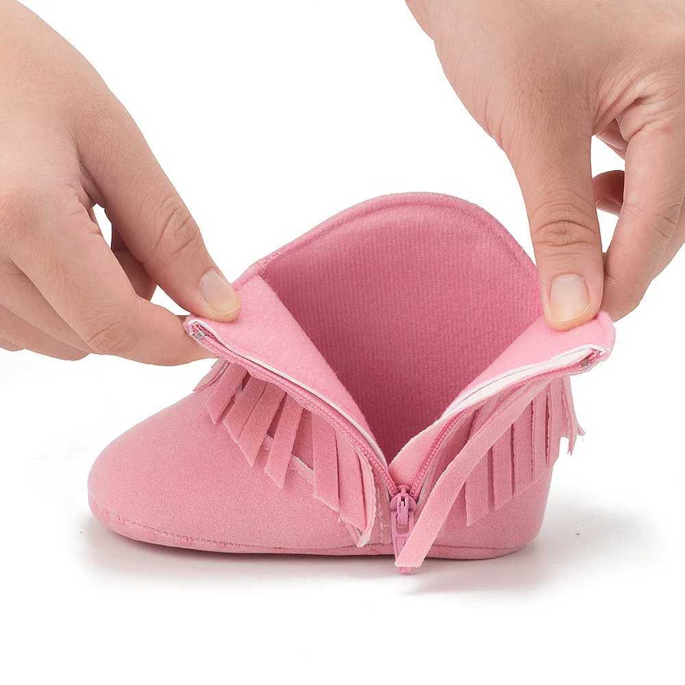 KIDSUN Baby Booties Girl Boy Prewalker Solid Infant Toddler First Walkers Soft Sole Anti-slip Boots Newborn Moccasin M240906