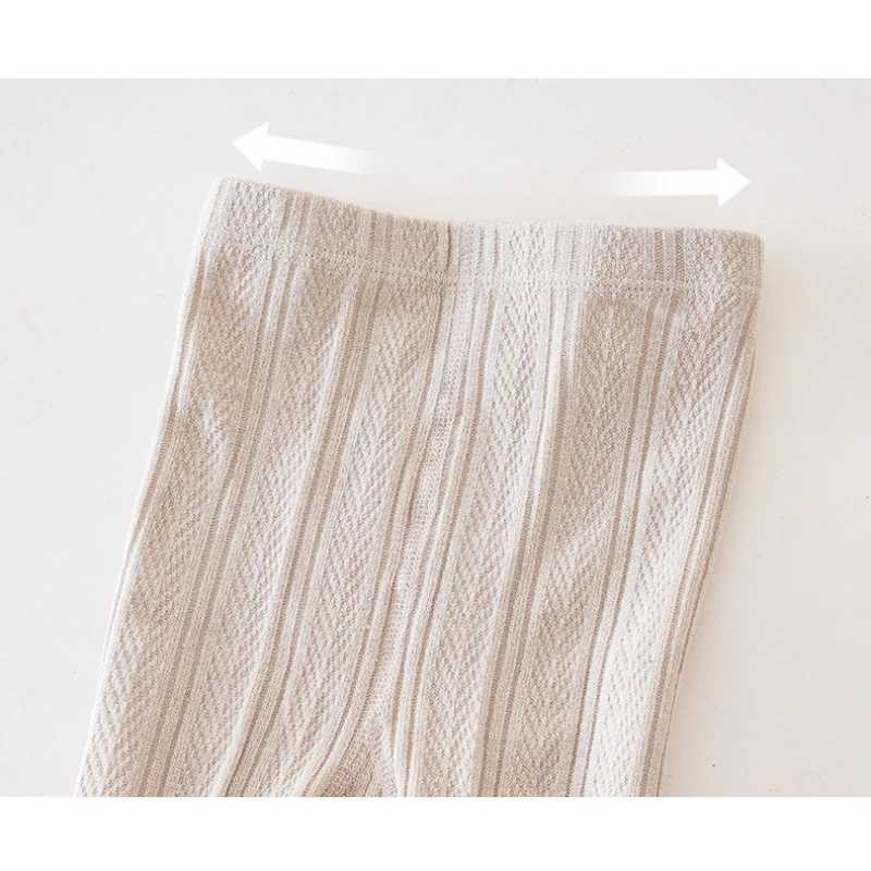 Spring Autumn Baby Girls Stretch Tight Leggings Cotton Solid Ruffle Ribbed Toddler Kid Pants for 1-8years Y240906