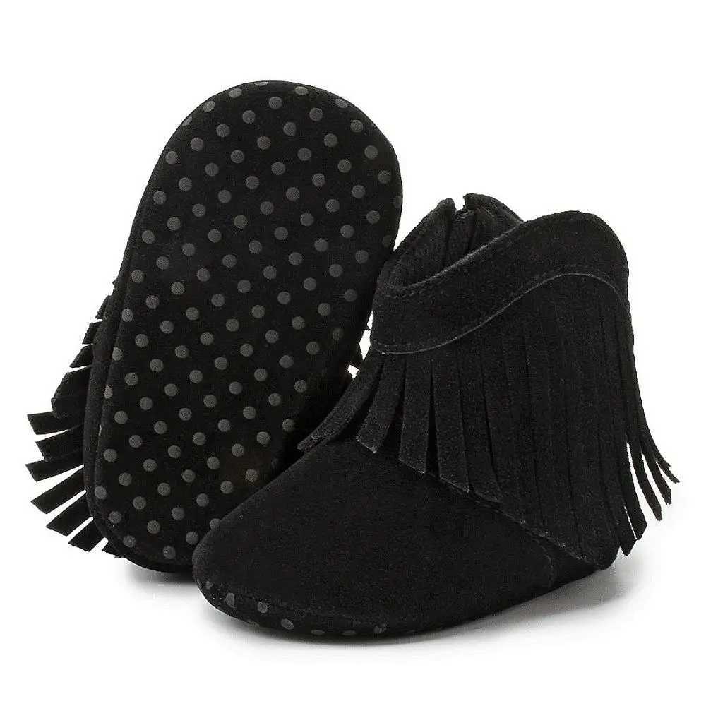 KIDSUN Baby Booties Girl Boy Prewalker Solid Infant Toddler First Walkers Soft Sole Anti-slip Boots Newborn Moccasin M240906