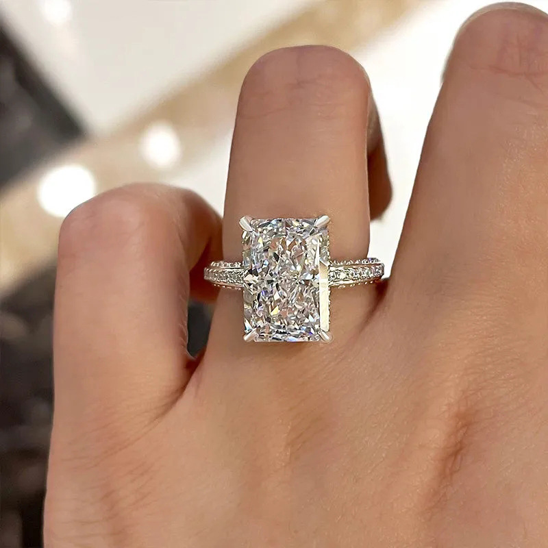 Choucong Brand Wedding Rings Stunning Luxury Jewelry 925 Sterling Sterling Silver Princess Cut White Lab Moissanite Diamond Party Eternity Female Wome