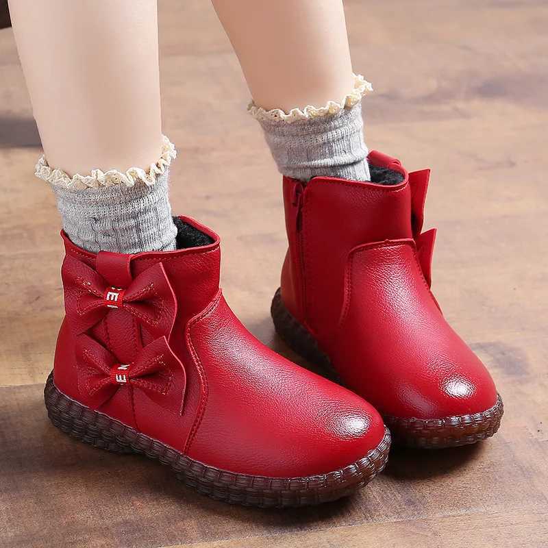 Autumn Winter Warm plush Girls Boots Kids snow boots Children Winter Boots Princess shoes red pink 2 3 4 5 6 7 8 9 10T M240906