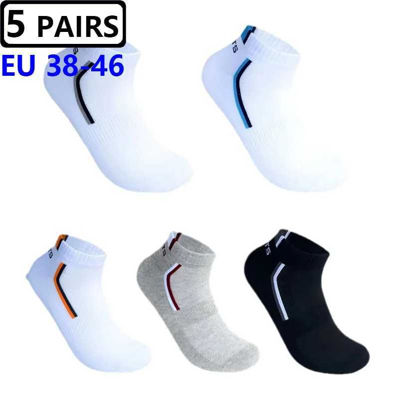 5 pairs/batch large size 44 45 46 mens socks mesh breathable short casual enlarged socks mens cotton sports socks ankle socks W240905