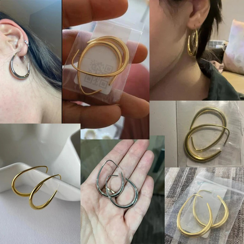 selling geometric oval ring earrings for women simple design earrings for parties weddings fashion jewelry accessories 240906