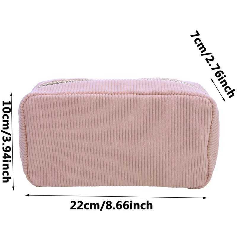 Corduroy Travel Makeup Bag Portable Makeup Storage Bag Wallet Womens Zipper Makeup Organizer Storage Clutch Beauty Bag W250109