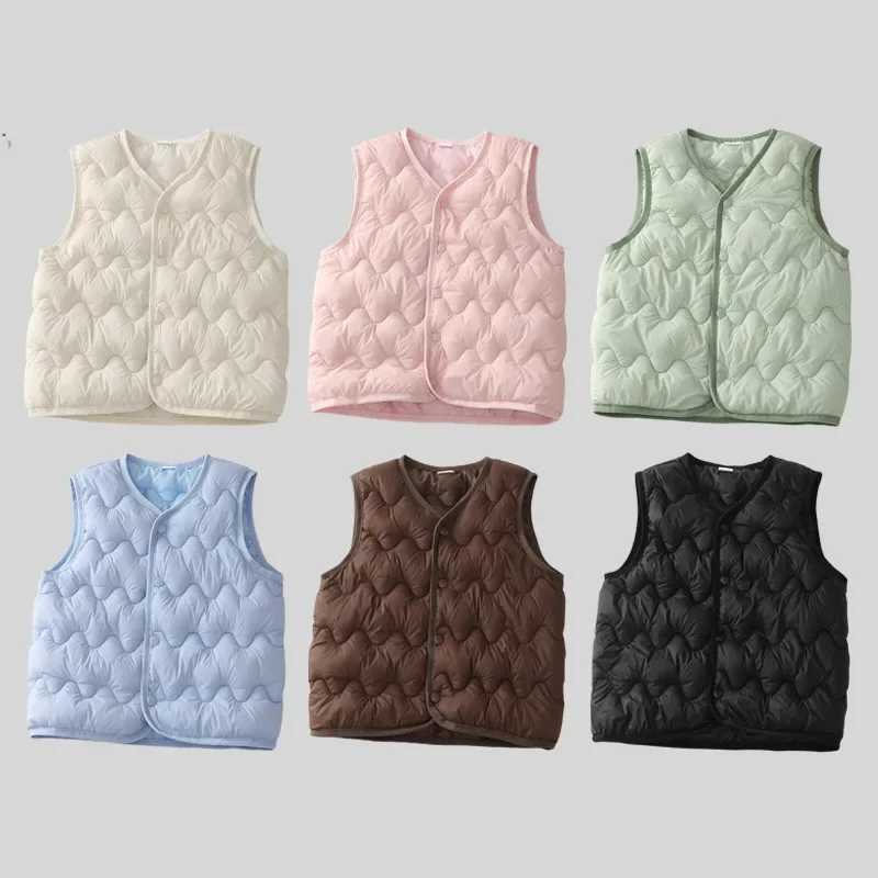 Autumn Winter Children Boys Girls Warm Vest Solid Waistcoats for Kids Children Sleeveless Outerwear 2-7Yrs Kids Warm Tops Y240906