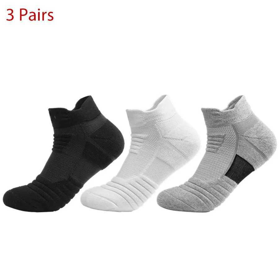 3 Pairs Anti-slip Football Socks Men Women Cotton Sock Short Long Tube Soccer Basketball Sport Socks Breathable Deodorous Socks Y240906