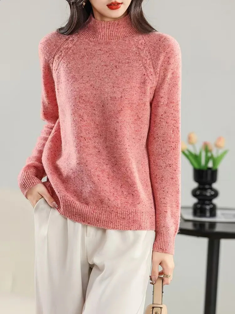 Minimalism and low silhouette 100% cashmere Consenee color dot code series basic age reducing sweet weight loss sweaters 240905