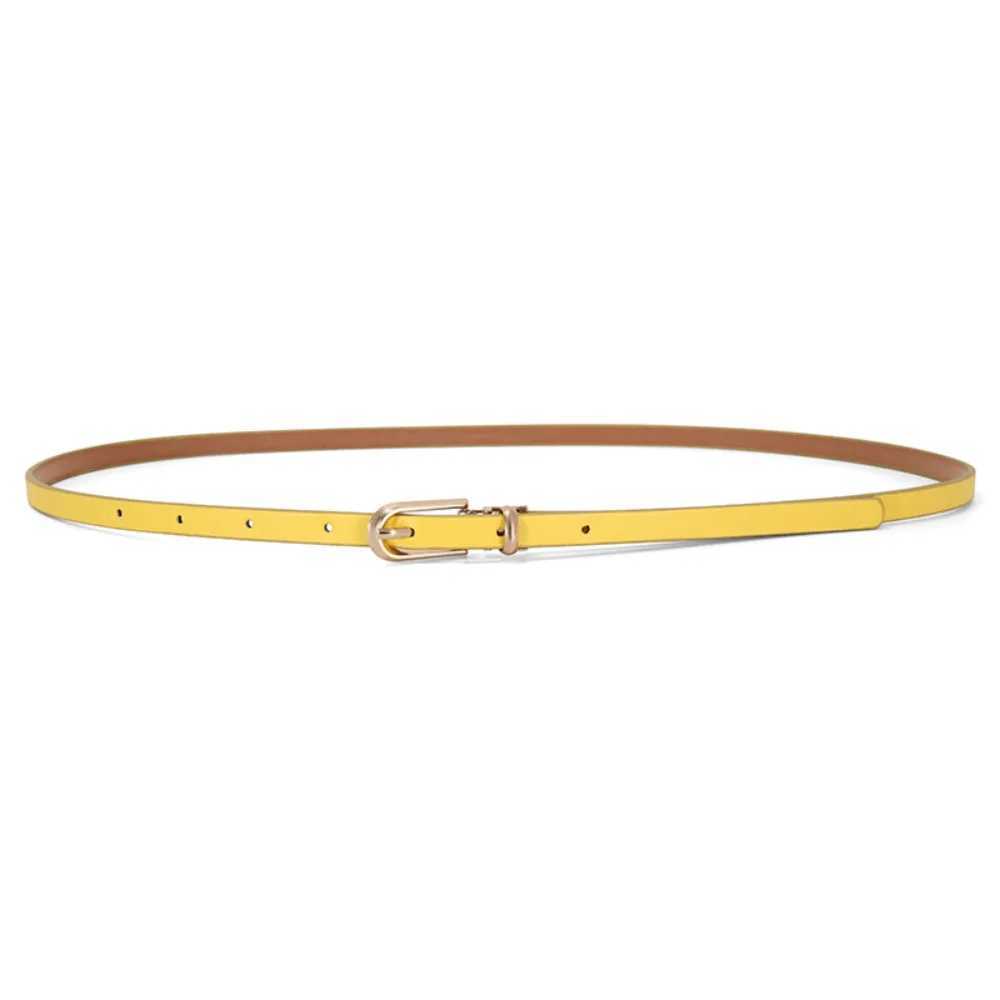 Gift Candy Color PU Leather Belt Adjustable Alloy Buckle Thin Belt Jeans W240905