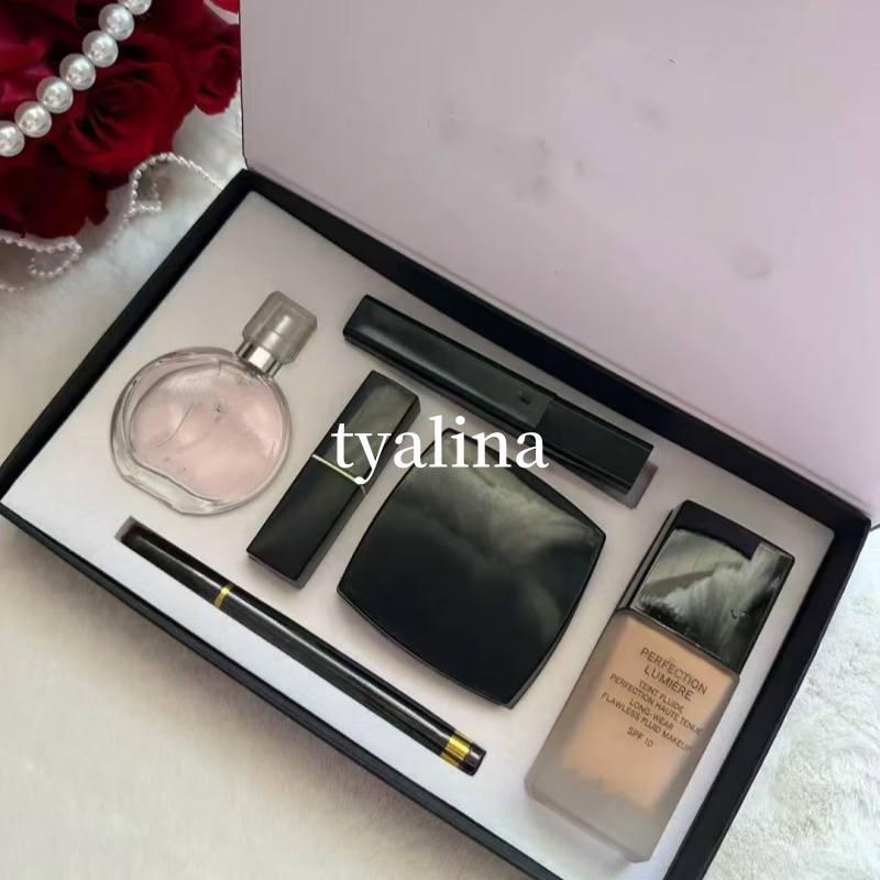 Top 6 in 1 Makeup Set Perfume Cosmetics Holiday Gift Collection Waterproof Mascara Eyeliner Cosmetic Matte Lipstick Make Up parfum