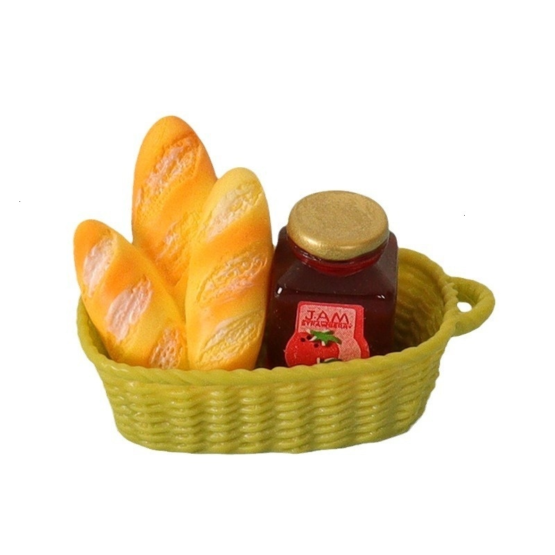 Mini Cute Bread Jam Girl Resin Creative Crafts Doll House Micro Landscape Scene Home Decoration