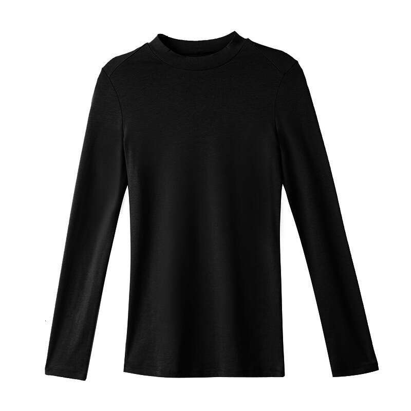 Spring Long sleeved T-shirt Womens New Modal Bottom Solid Color Top F1136