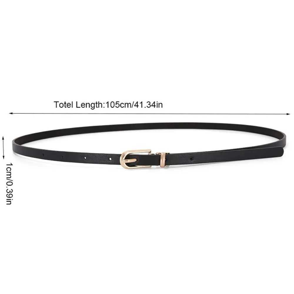Gift Candy Color PU Leather Belt Adjustable Alloy Buckle Thin Belt Jeans W240905