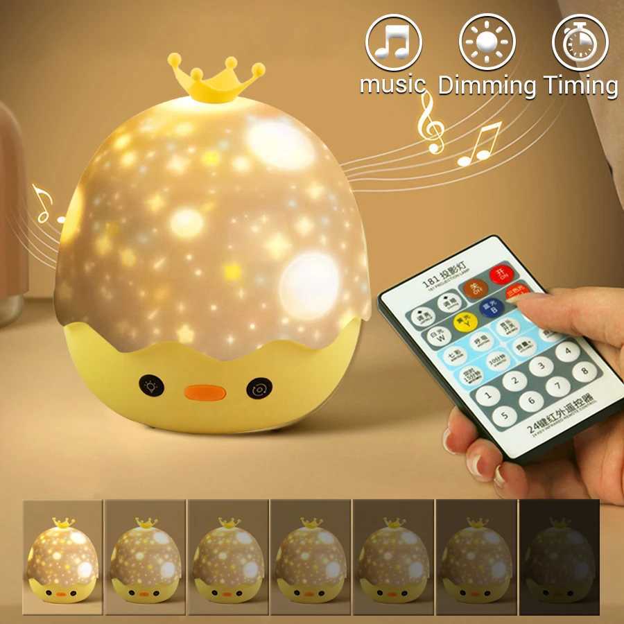 Starry Sky Projector Night Light Rechargeable Project Night Light with Speaker Room Bedlight Home Decoration Childrens Gift W240816
