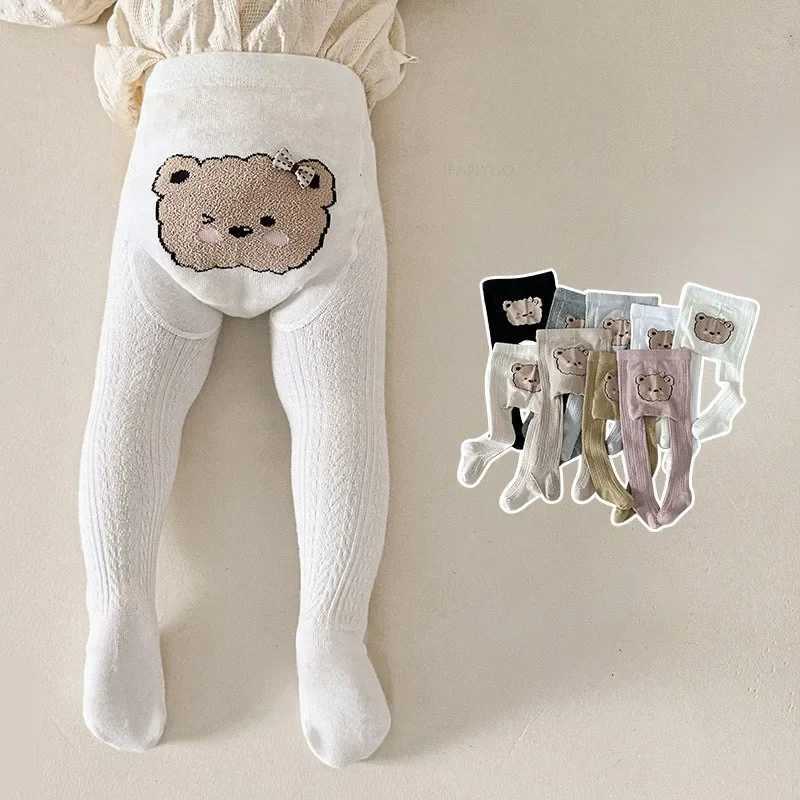 Kids Leggings Clothing Baby Cartoon Bear Head Legging 2024 Autumn New Children Trousers Cute Newborn Infant Girl Sport Pantyhose Y240906
