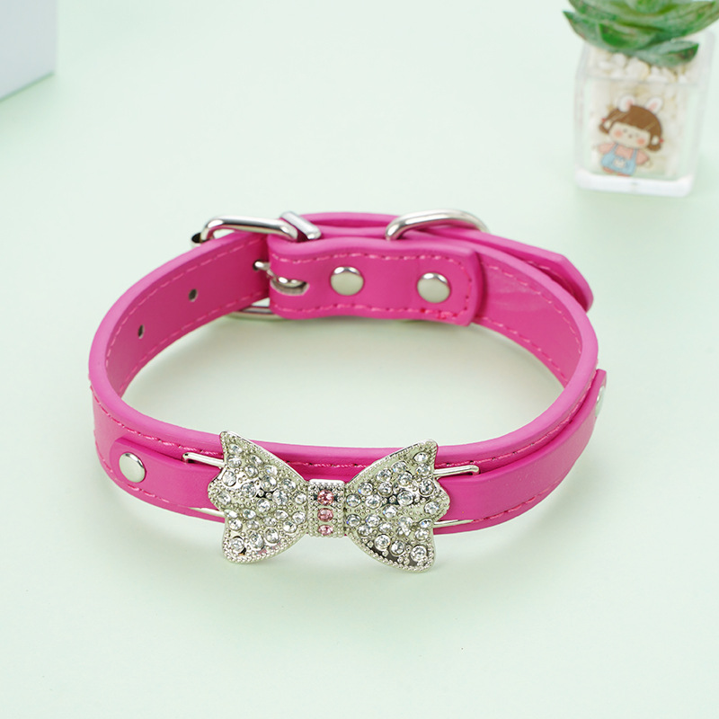 Cat collar personalized diamond bow dog collar adjustable collar suitable for daily holiday parties pet supplies